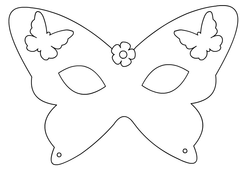 Halloween Butterfly Mask Coloring Page