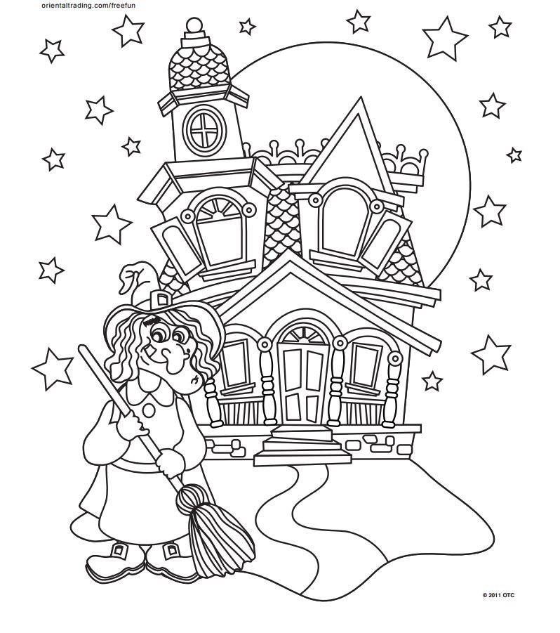 Halloween Castle Coloring Page