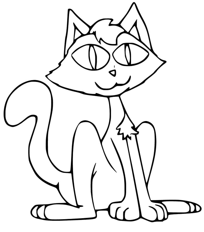 Halloween Cat Sitting Coloring Page