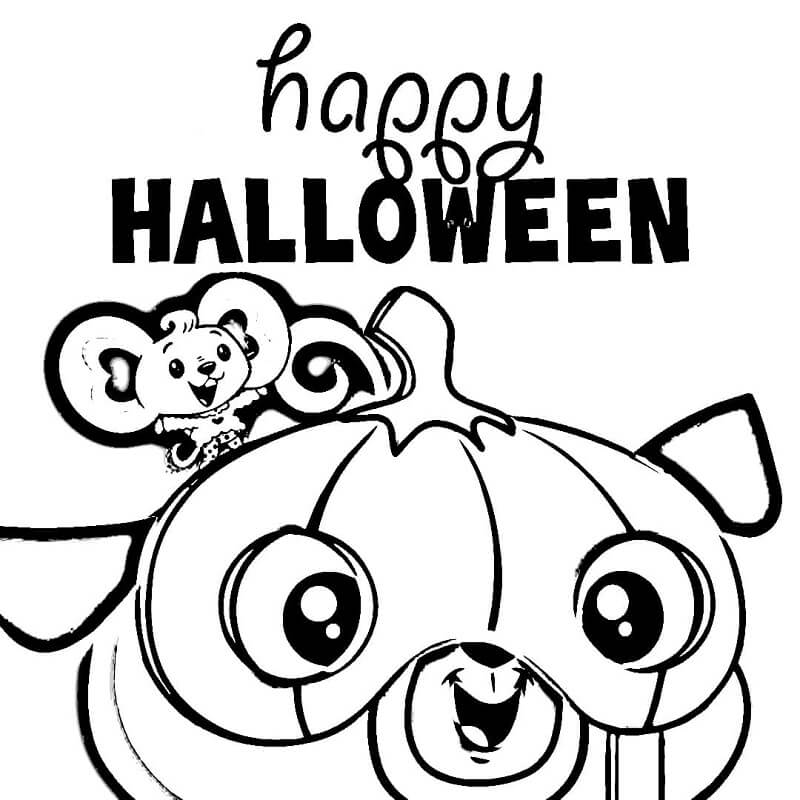 Halloween Chip and Potato Coloring Page