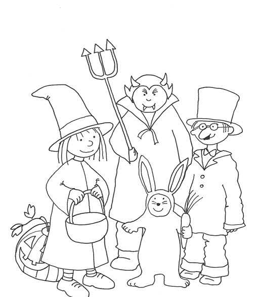 Halloween Costumes Printable Free Coloring Page