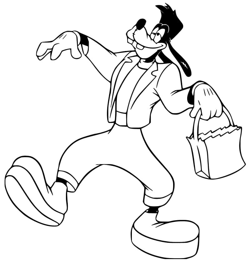 Halloween Goofy Coloring Page