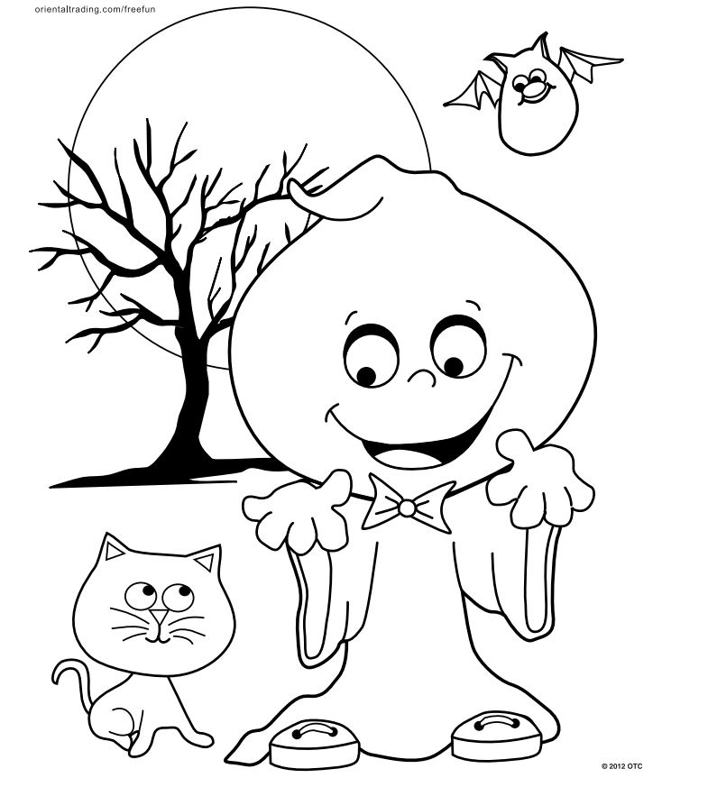 Halloween Gost Silly Coloring Page