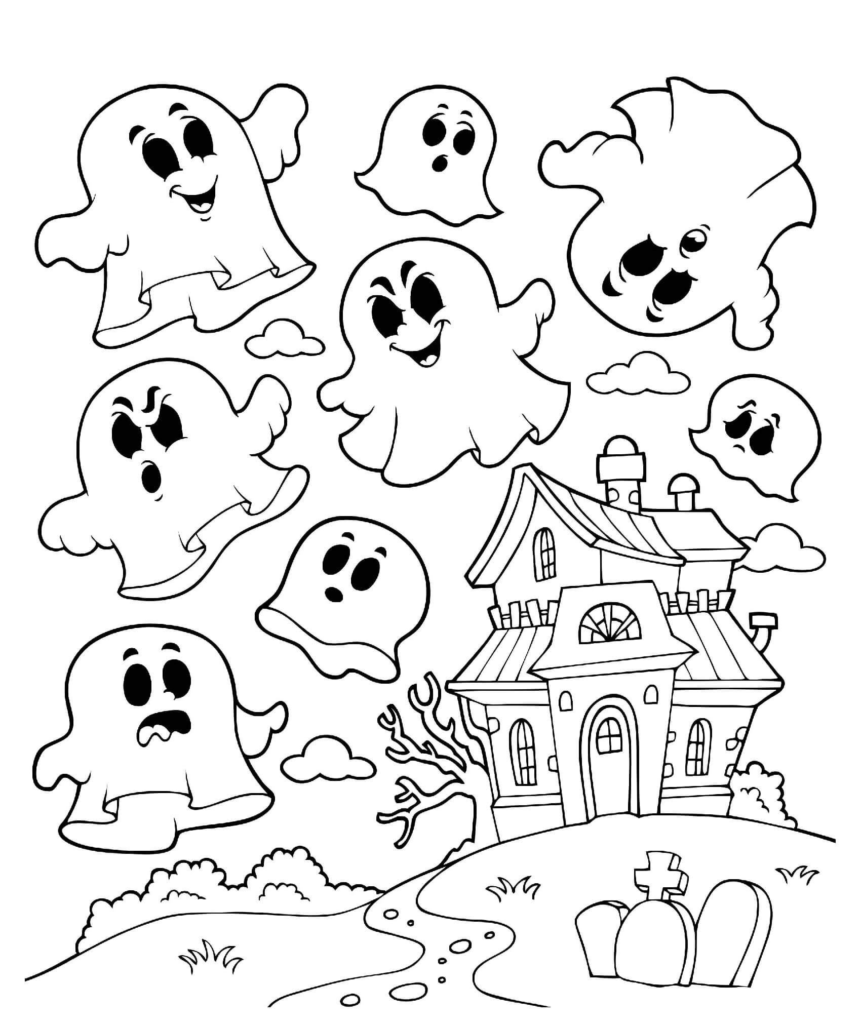 Halloween Haunted House Ghosts