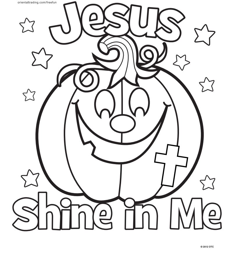 Halloween Jesus Shine In Me Coloring Page