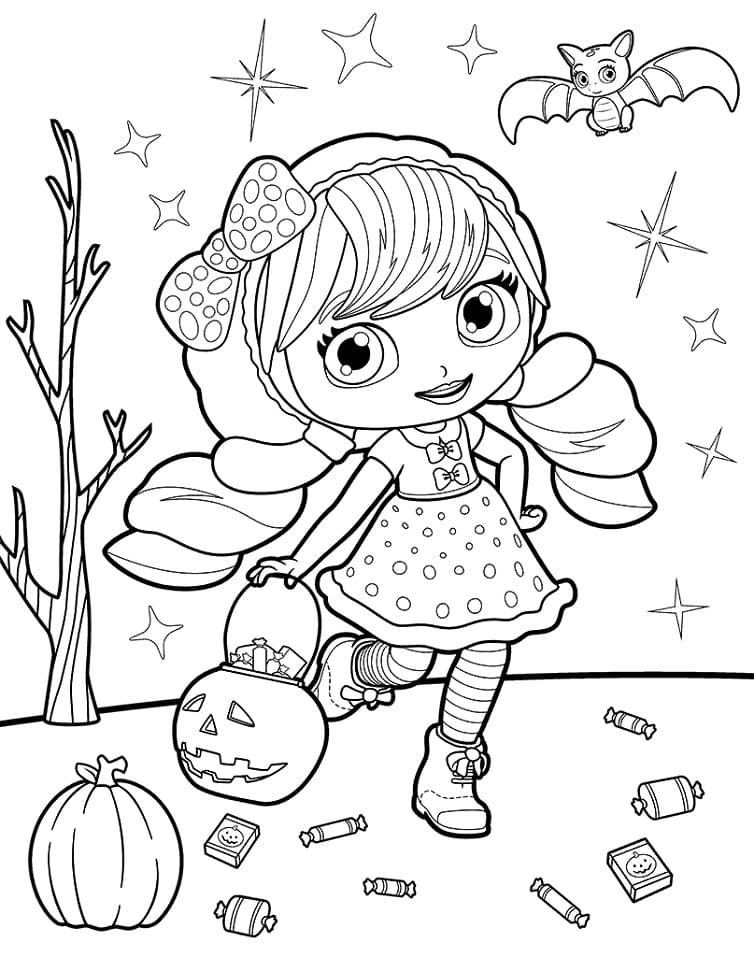 Halloween Lavender Little Charmers Coloring Page