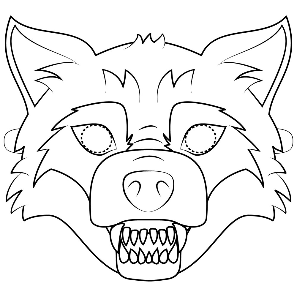Halloween Mask 2 Coloring Page
