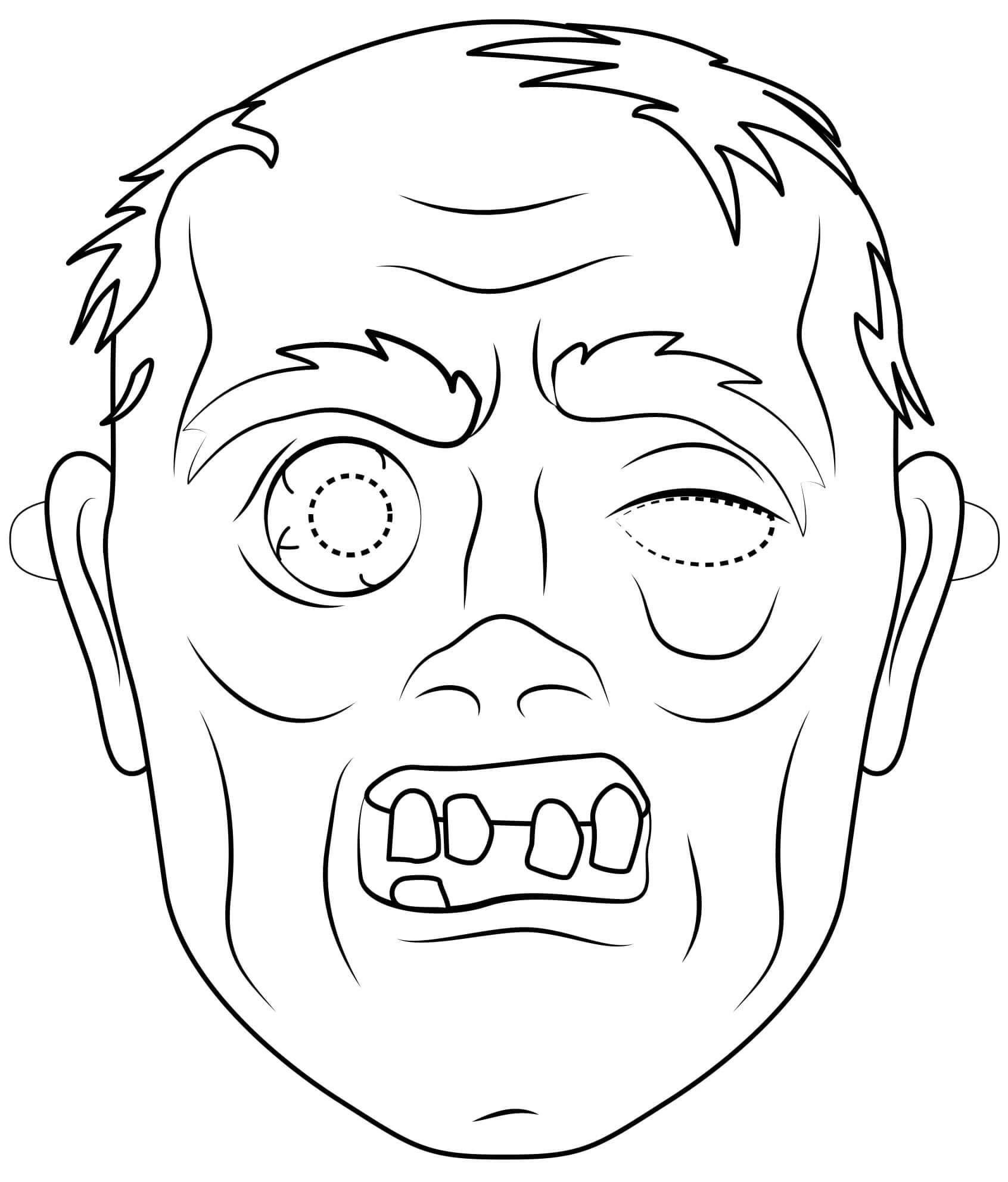 Halloween Mask 3 Coloring Page