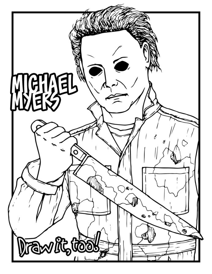 Halloween Michael Myers Coloring Page