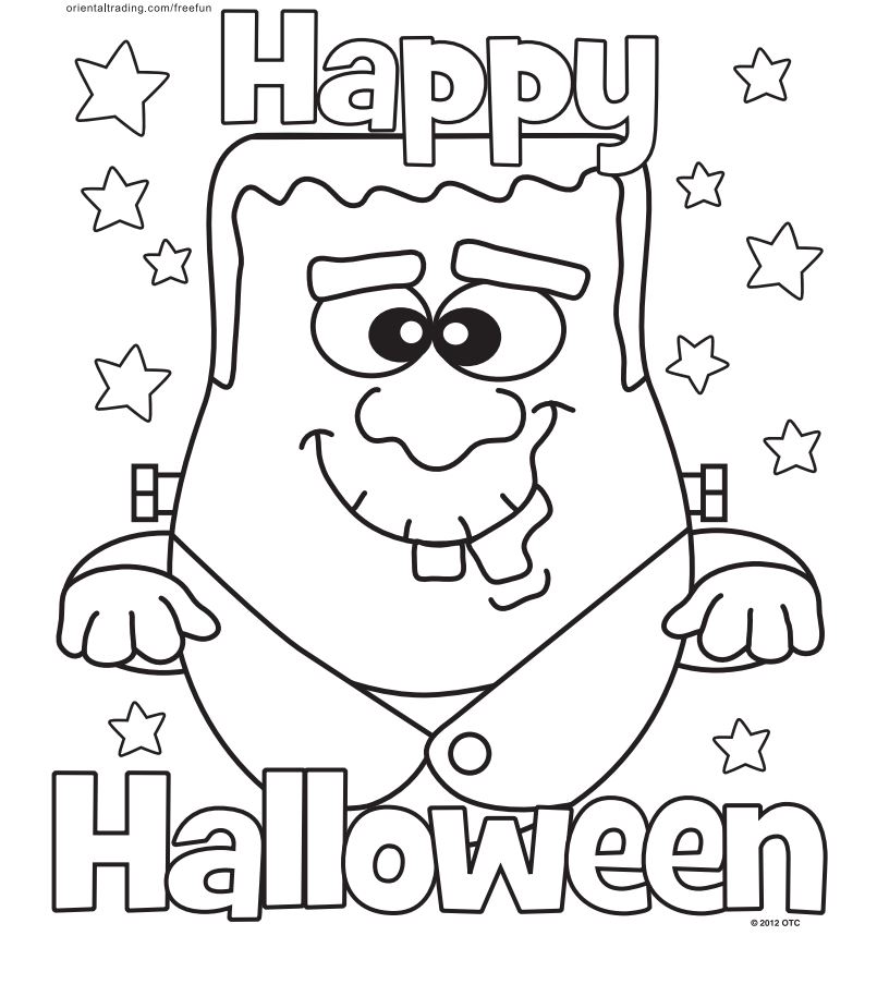 Halloween Monster Happy Halloween Coloring Page