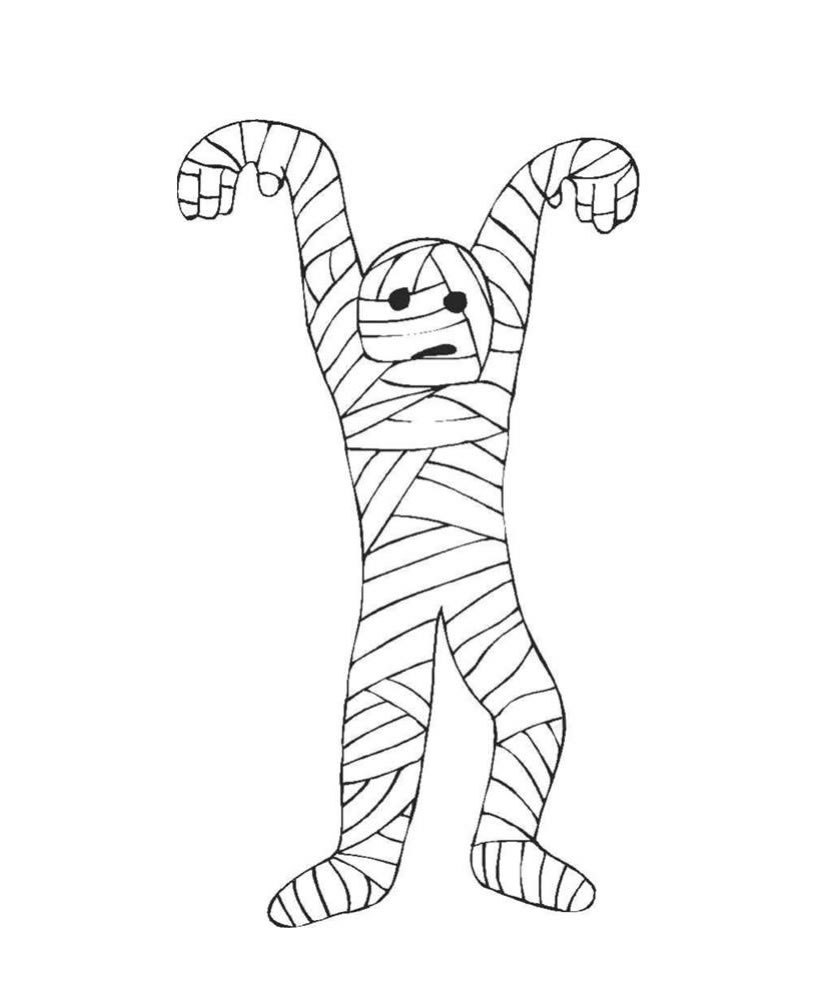 Halloween Mummy Free Color Pages For Kids