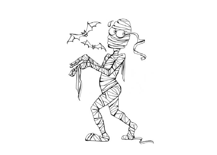 Halloween Mummy Printable Coloring Page