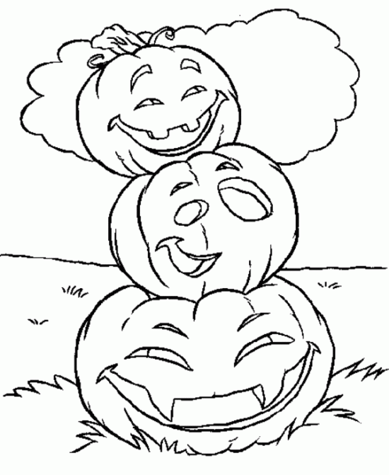 Halloween Pumpkin Kids Coloring Page