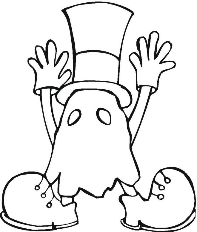 Halloween For Kids Ghosts Costume Coloring Page