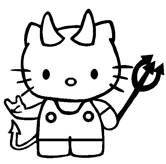 Halloween For Kids Hello Kitty Coloring Page