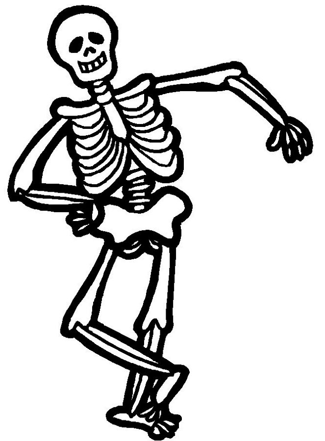 Halloween For Kids Skeleton Coloring Page