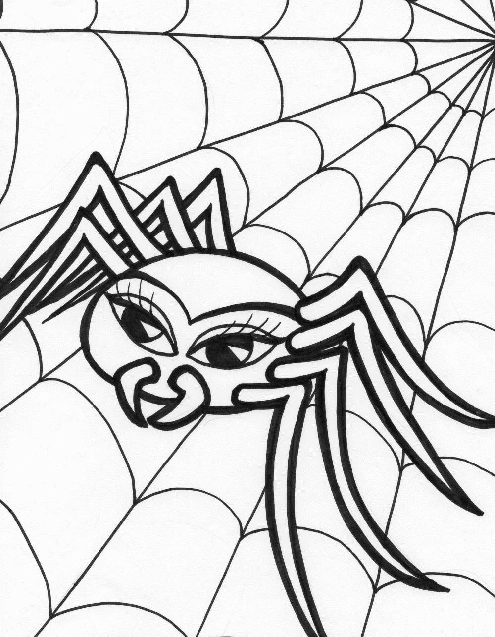 Halloween For Kids Spider Coloring Page