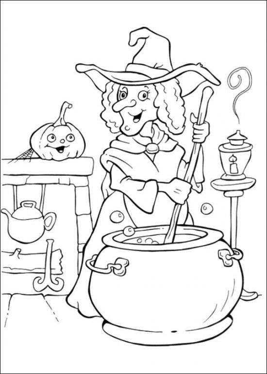 Halloween Witches Coloring Page