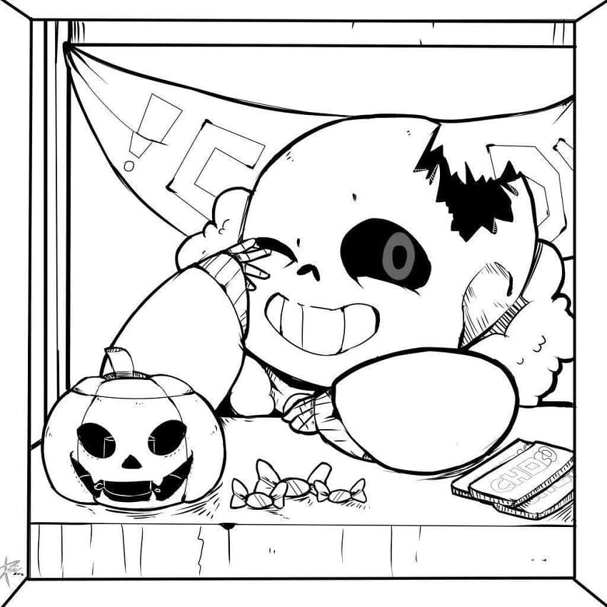 Halloween Sans Coloring Page