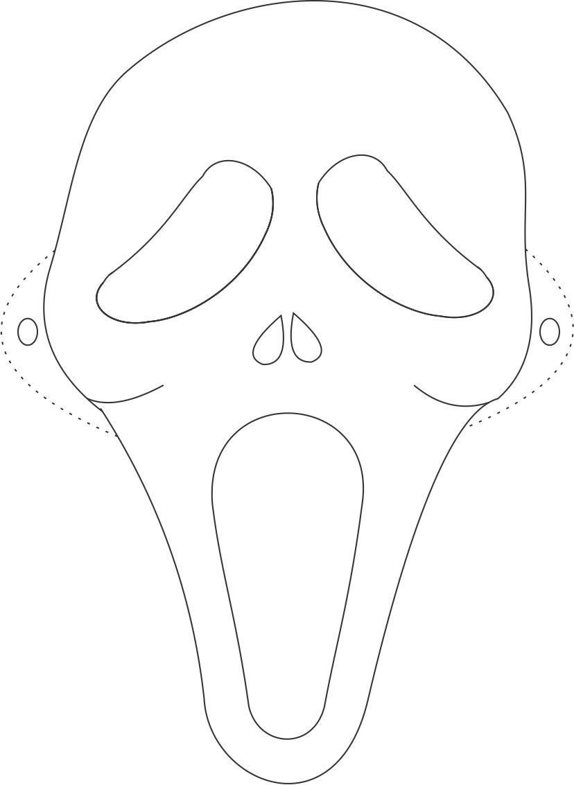 Halloween Scary Mask Coloring Page