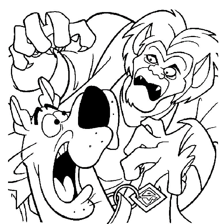 Halloween Scooby Doo And Monster Coloring Page