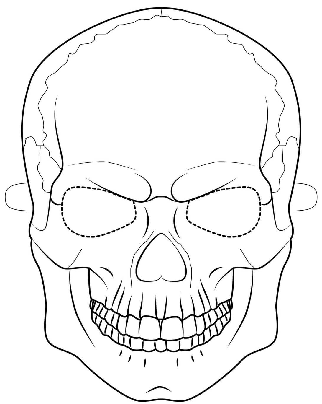 Halloween Skull Mask Coloring Page