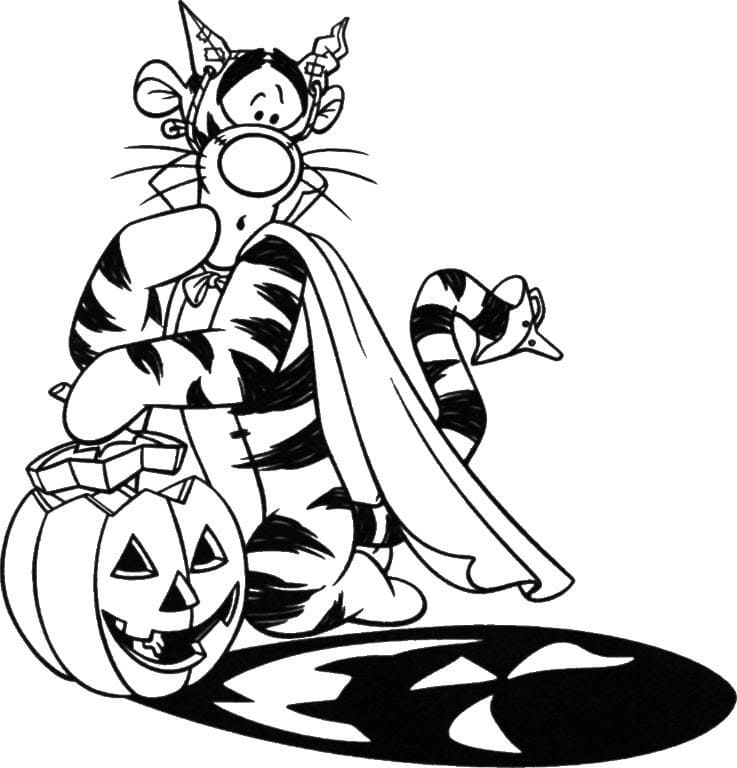 Halloween Tigger Coloring Page