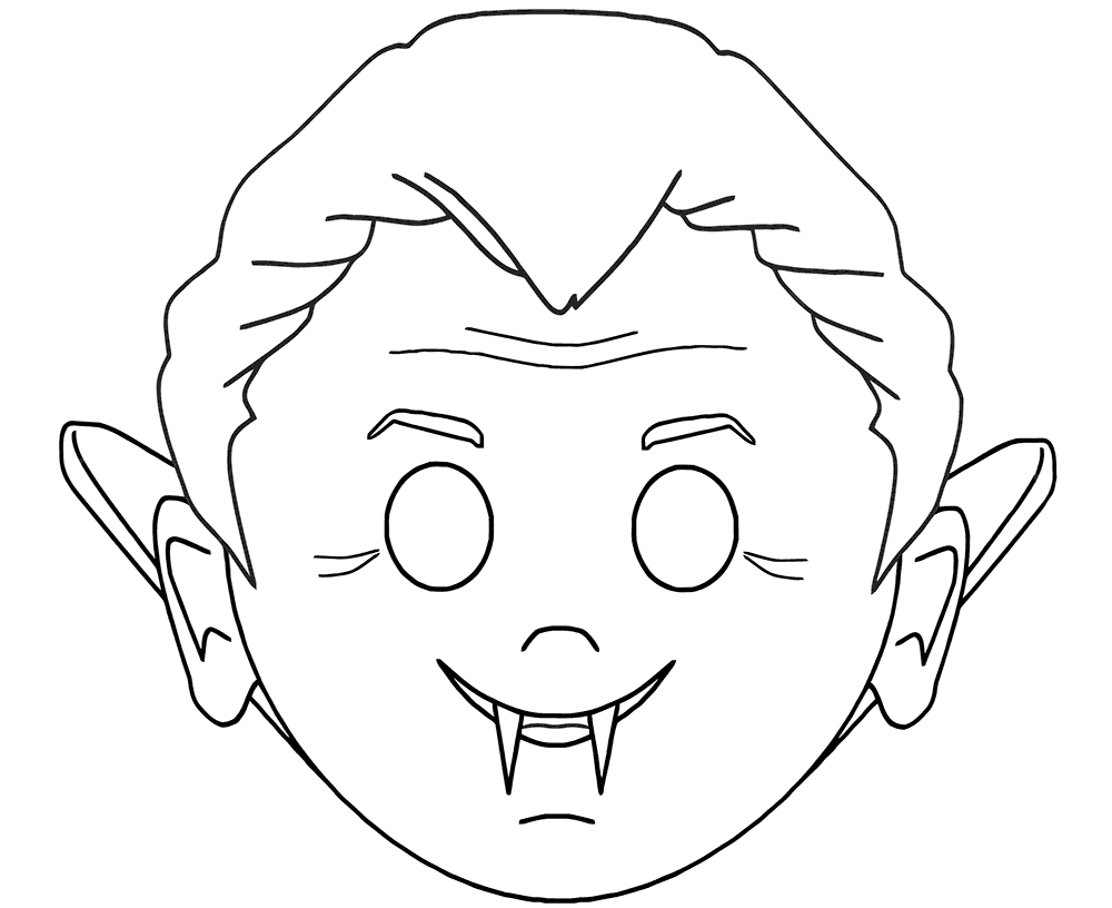 Halloween Vampire Mask Coloring Page