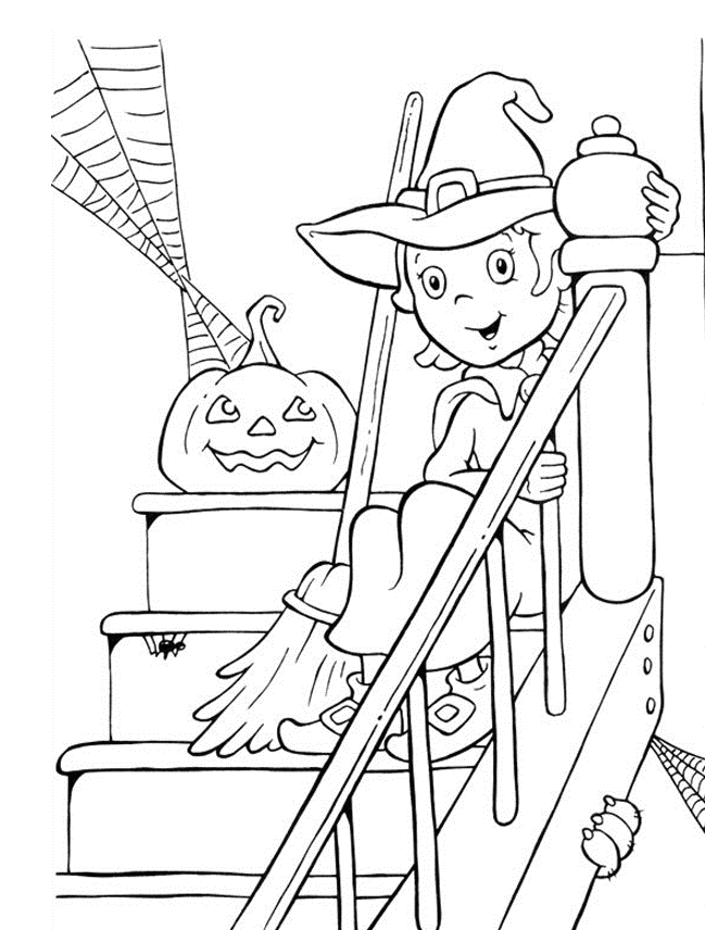 Halloween Witch Printable Free Coloring Page