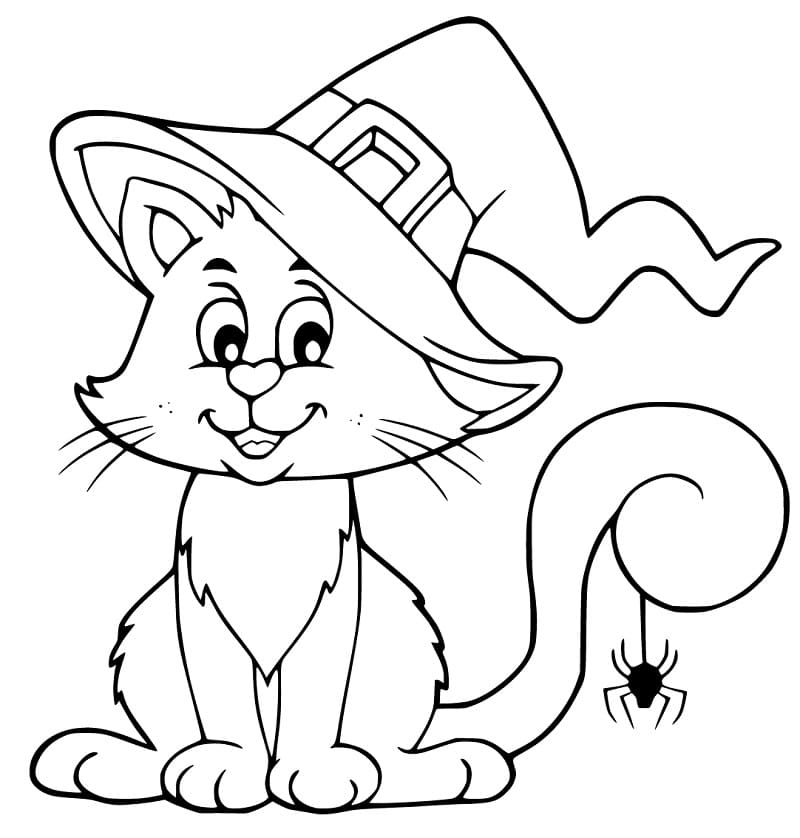 Hallween Cat 3 Coloring Page