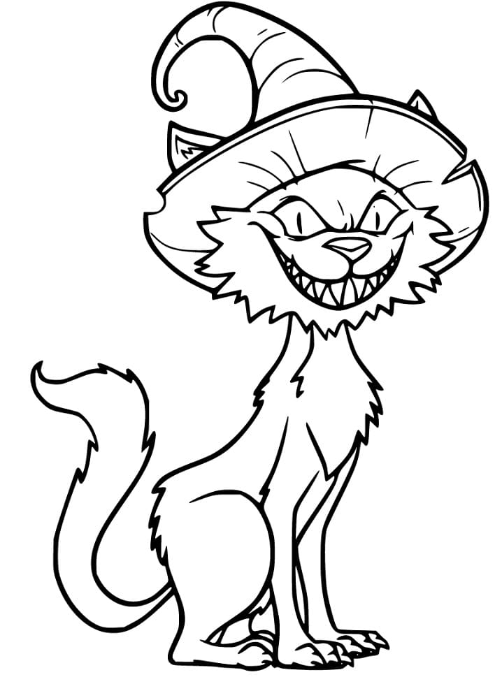 Hallween Cat 5 Coloring Page