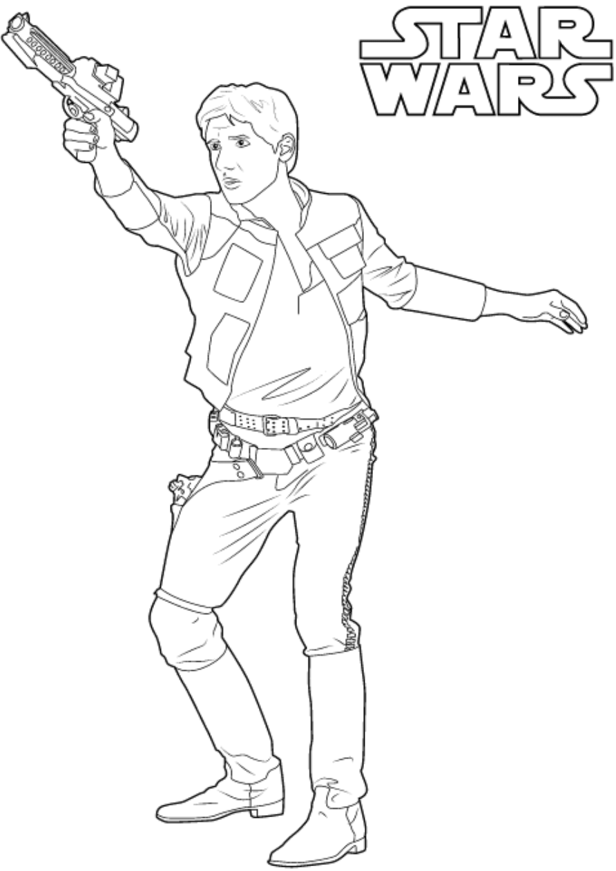 Han Solo From Star Wars Coloring Page