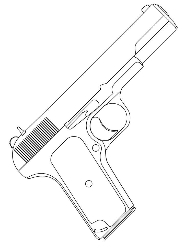 Handgun Coloring Page