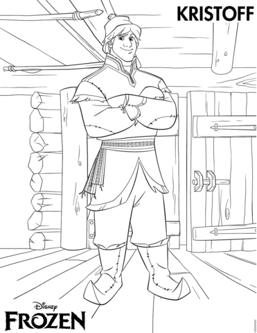 Handsome Kristoff Coloring Page