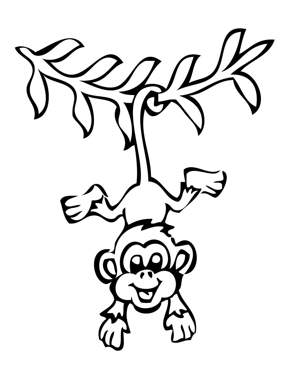 Hanging Monkey Preschool S Zoo Animals5366 Coloring Page