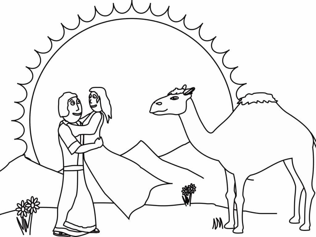 Happy Abraham and Sarah Cool Coloring Page