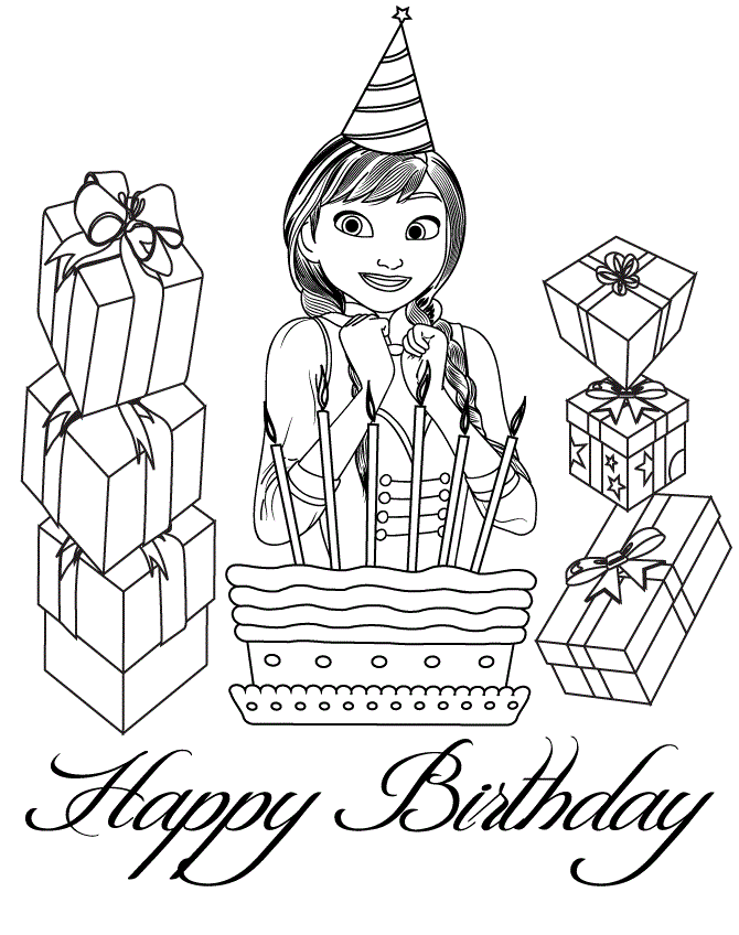 Happy Anna Colouring Page Coloring Page