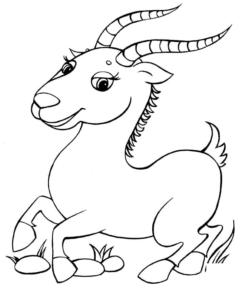 Happy Antelope Coloring Page
