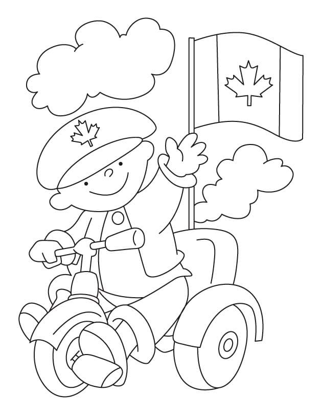 Happy Canada Day 1 Coloring Page