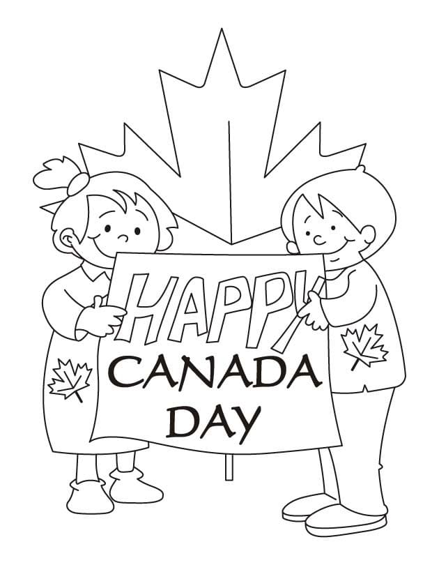 Happy Canada Day 2 Coloring Page