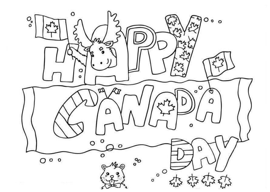 Happy Canada Day 5 Coloring Page