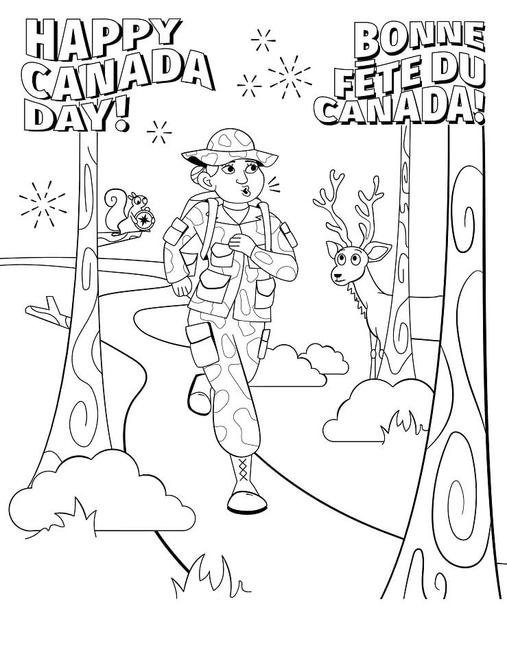 Happy Canada Day 6 Coloring Page
