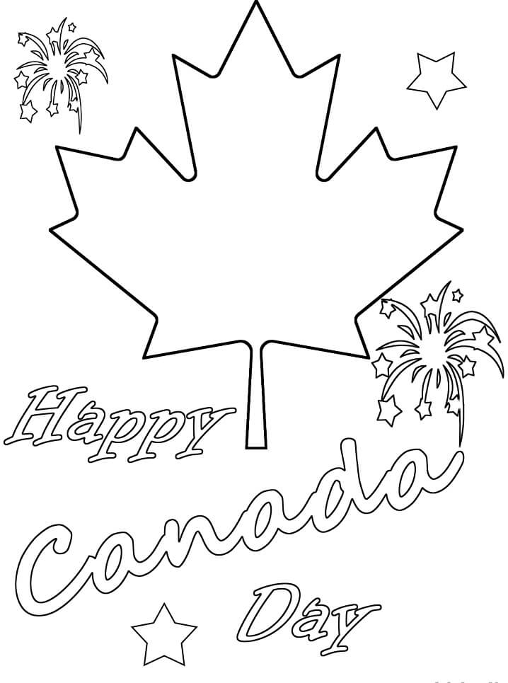 Happy Canada Day 7 Coloring Page