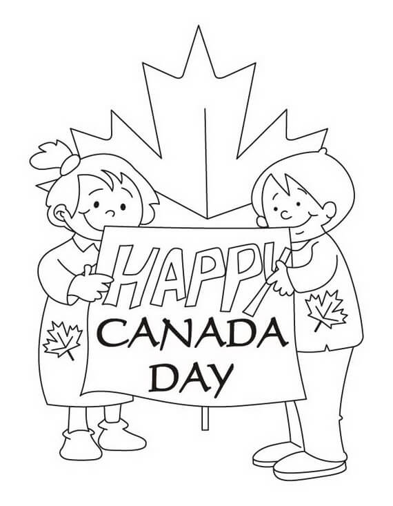 Happy Canada Day 8 Coloring Page