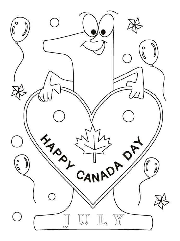 Happy Canada Day 9 Coloring Page