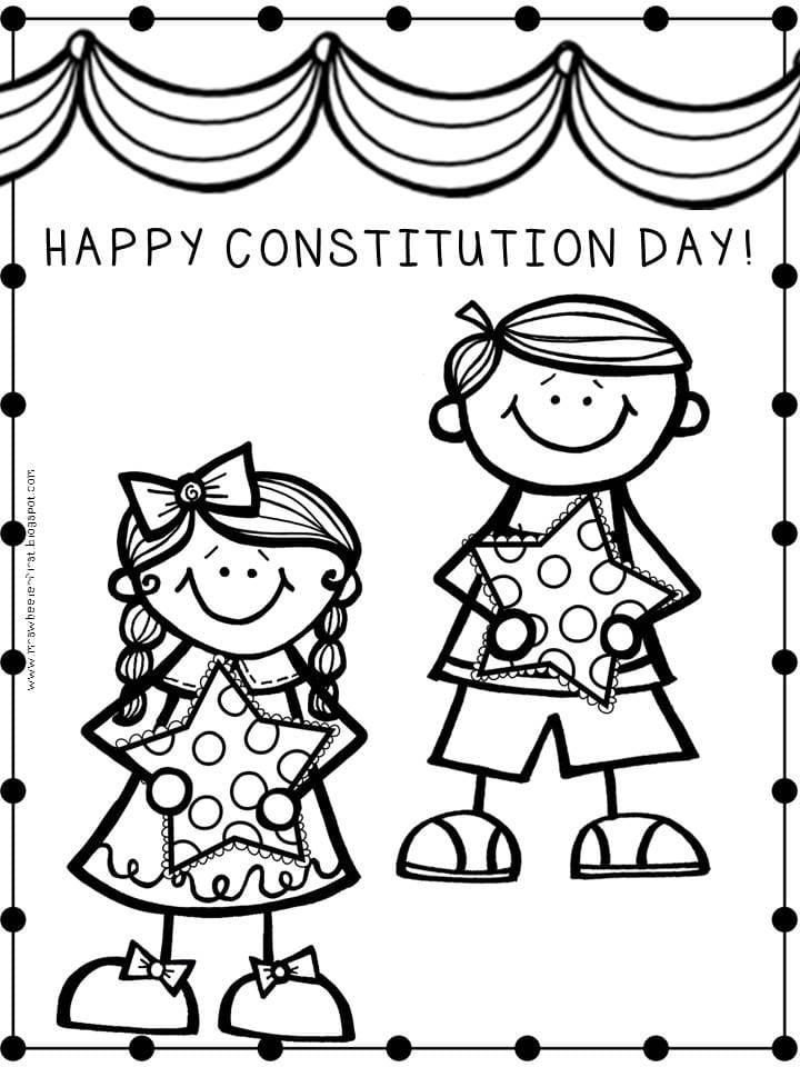 Happy Constitution Day Coloring Page