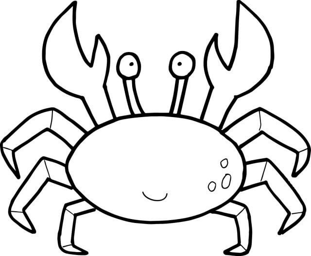 Happy Crab Coloring Page