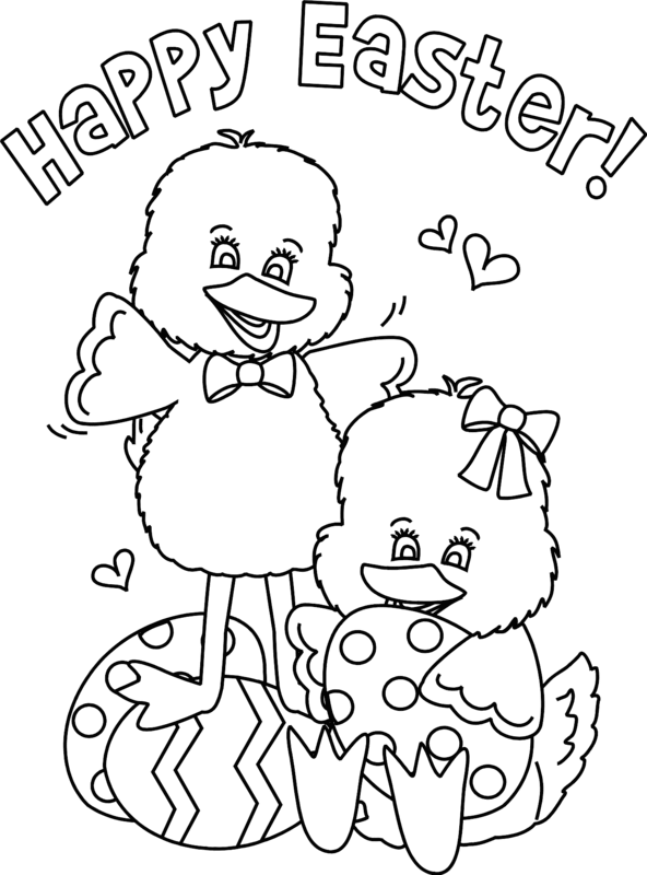 Happy Easter Eggs Love Coloring Page