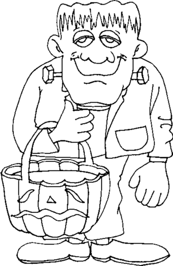 Happy Frankenstein Coloring Page
