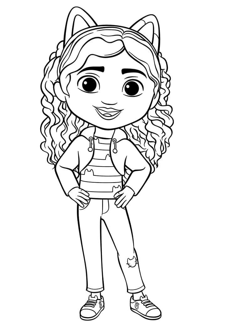 Happy Gabby Coloring Page